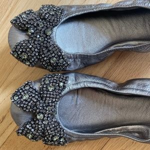 Tory Burch Jeweled Bow Flats
